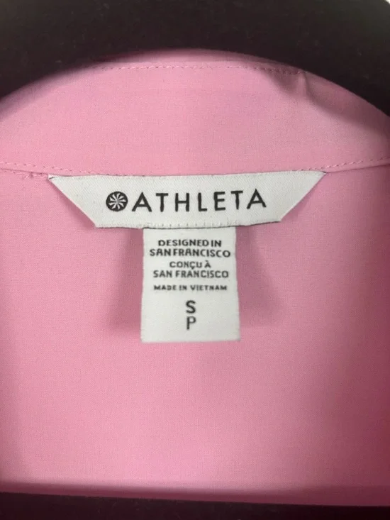 Athleta Urbanite Pink Shirt Dress Long Sleeve Midi Size Small Summer Athleisure - Picture 9 of 13